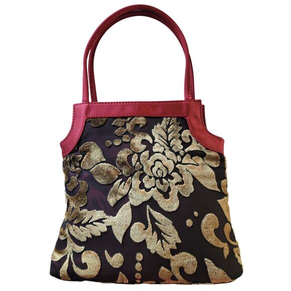 Victoria's Secret Purse Red/Gold Floral Small Handbag - Picture 1 of 8